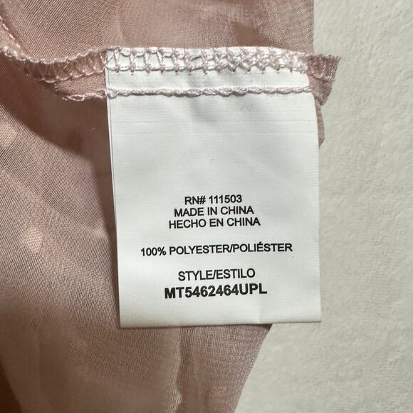 June & Hudson XL Sheer Pink Top Tiered Short Sleeve Polka Dot Coquette Ruffles - Picture 7 of 9